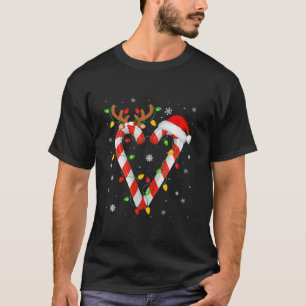 T-shirt Sucre de canne Crew Père Noël Feux de Noël Jours d