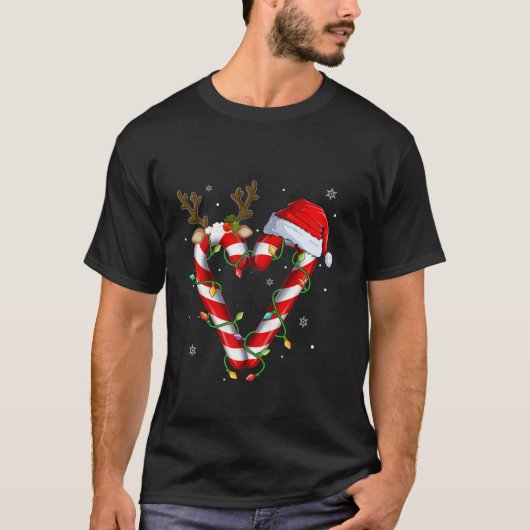 T-shirt Sucre de canne Crew Père Noël Feux de Noël Jours d (Devant)