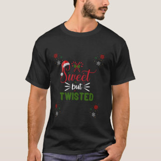 T-shirt Sucre de canne de Noël doux mais tordu Humour drôl