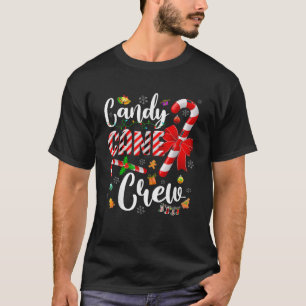 T-shirt Sucre de canne de Noël Lumières Jeu de Noël Famill