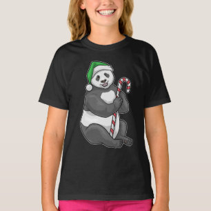 T-shirt Sucre de canne de Noël Panda