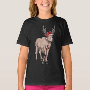 T-shirt Sucre de canne de Noël Reindeer
