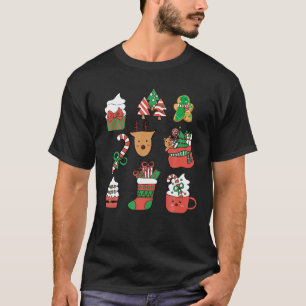 T-shirt Sucre de canne de rennes de Noël Cute Kawaii Stock