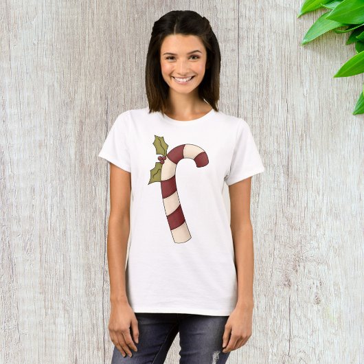 T-shirt Sucre de canne décoré Noël Sweet