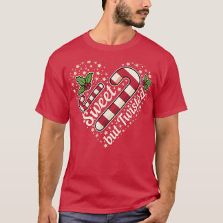 T-shirt Sucre de canne doux mais tordu Misteltoe Noël 1