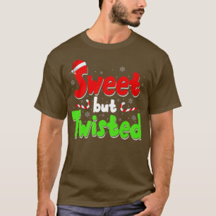 T-shirt Sucre de canne drôle doux mais tordu Mens de Noël4