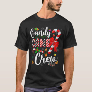 T-shirt Sucre de canne Éclairage de Noël Famille Correspon
