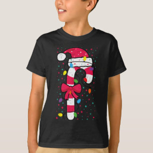 T-shirt Sucre de canne Éclairage de Noël Famille Correspon