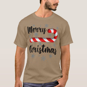 T-shirt Sucre de canne Joyeux Noël Rouge et Blanc Bonbons