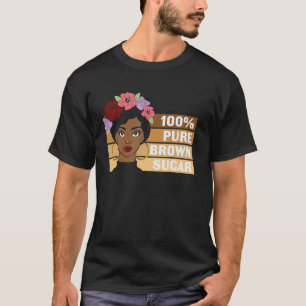 T-shirt Sucre roux magie de fille noire mélanine qui saute