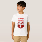 T-shirt Sucres de canne de Noël Garçons Blanc Basic T Chem (Devant entier)