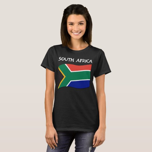 T-shirt sud-africain de drapeau - dames II (Devant entier)