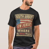 T-shirt SUD AMBOY, NJ C'est là que commence mon histoire (Devant)