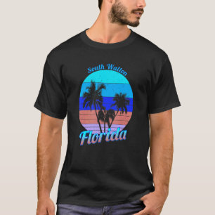 T-shirt Sud Walton Floride Rétro Palmiers Tropicaux Vacanc