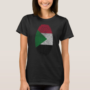 T-shirt Sudan Flag Fingerprint C'est dans mon cadeau ADN p