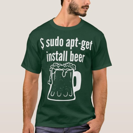 T-shirt Sudo Apt Obtenir Installer Bière Linu Beer Lover D (Devant)