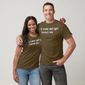 T-shirt Sudo AptGet Installer Tea Funny Linu (Unisexe)