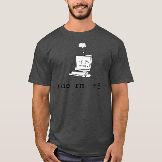 T-shirt Sudo Linu T Sudo RM RF Command Men Women (Devant)