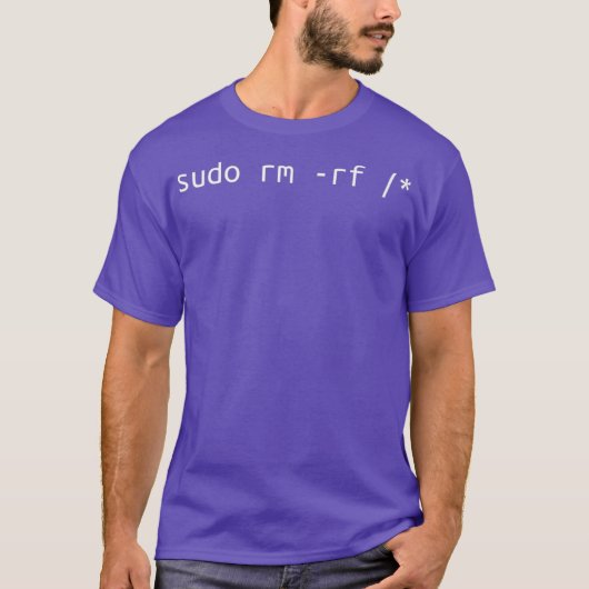 T-shirt Sudo rm drôle Linu admin Premium (Devant)