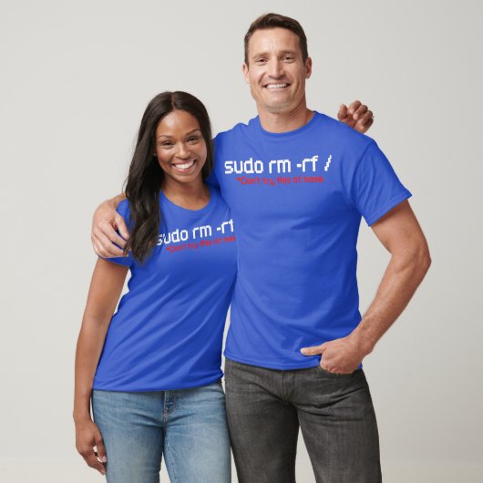 T-shirt Sudo RM RF Funny Programmer développeur Coder Linu (Unisexe)