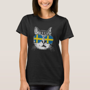 T-shirt Suède - Chat Drapeau Vintage Hommes Femmes Graphiq
