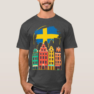 T-shirt Suède Drapeau Scandinavie Stockholm Football