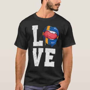 T-shirt Suède Drapeau Soccer Fan Love Swede