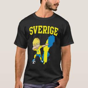 T-shirt Suède Football Sverige Drapeau Dabbing Football En