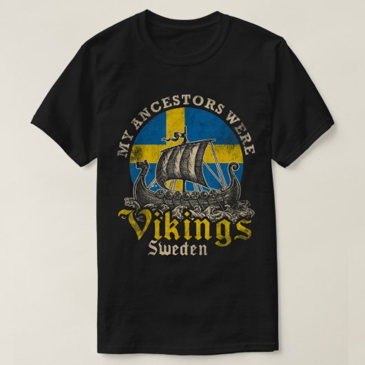 T-shirt Suède Suédois Viking Ship Drapeau (Design devant)