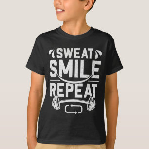 T-shirt Sueur Sourire Répéter Motivation Fitness