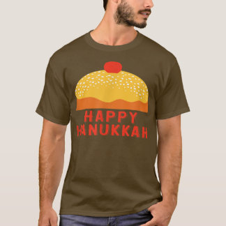 T-shirt Sufganiyah Saying Happy Hanukkah Jewish Chanukah H