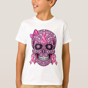 T-shirt Sugar Crâne rose Ruban Brebis Sensibilisation au c