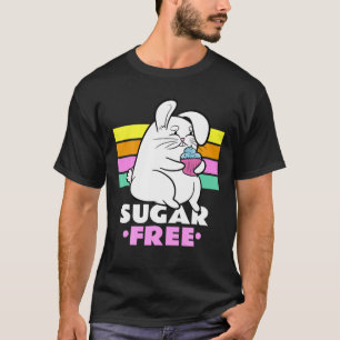 T-shirt Sugar-Free, Funny-Bunny Rabbit Resisting A Cupcake