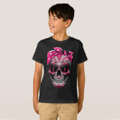 T-shirt Sugar Skull Cancer du sein Sensibilisation Pink Ri (Devant entier)