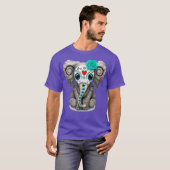 T-shirt Sugar Skull Elephant T shirt Day Of The Dead (Devant entier)