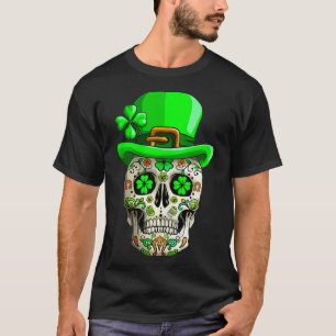 T-shirt Sugar Skull Funny Saint Patricks Day of Dead 