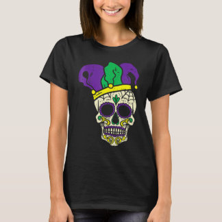 T-shirt Sugar Skull Jester Casquette Mardi Gras Carnaval M