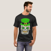 T-shirt Sugar Skull Saint Patricks Day Of Dead Lucky Hallo (Devant entier)