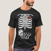 T-shirt Sugar Skull Skeleton Halloween Pregnancy Annouceme (Devant)