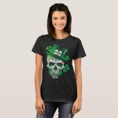 T-shirt Sugar Skull St Patricks Day Irish Skull Leprechaun (Devant entier)