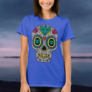 T-shirt Sugar Skull style art mexicain