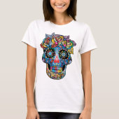 T-shirt Sugar Skull style art mexicain (Devant)