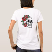 T-shirt Sugar Skull with Red Roses Poster (Dos)
