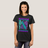 T-shirt Suicide Awareness Clothing Wings Ribbon Suicide Pr (Devant entier)
