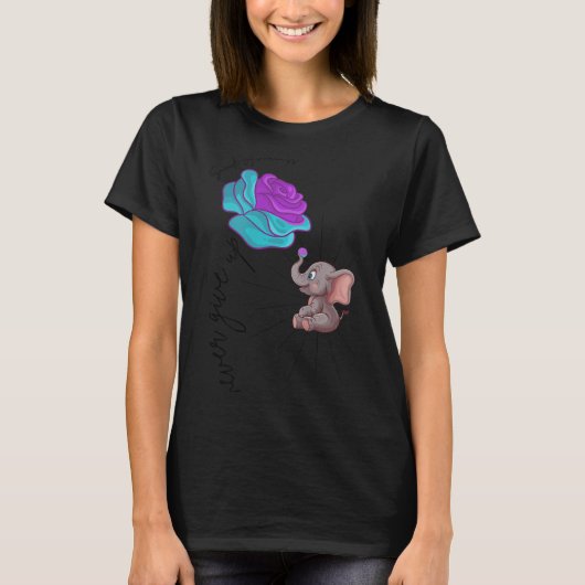 T-shirt Suicide Awareness Flower Elephant Ribbon Graphic  (Devant)