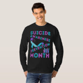 T-shirt Suicide Awareness Prevention Rainbow Heart Papa (Devant entier)
