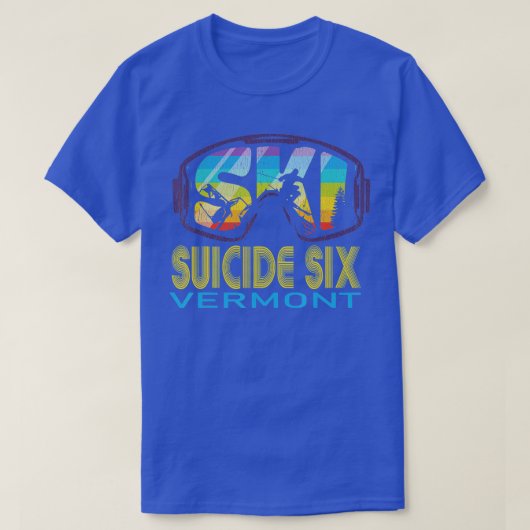 T-shirt Suicide de ski Six Vermont Vacances de ski (Design devant)