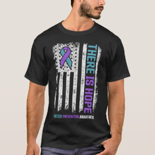 T-shirt Suicide Prévention American Flag Hope Suicide Awar