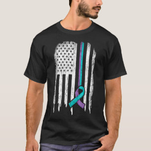 T-shirt Suicide Prévention Chemise Usa Drapeau Ribbon Suic