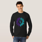T-shirt Suicide prevention Sunflower Teal Purple (Devant entier)